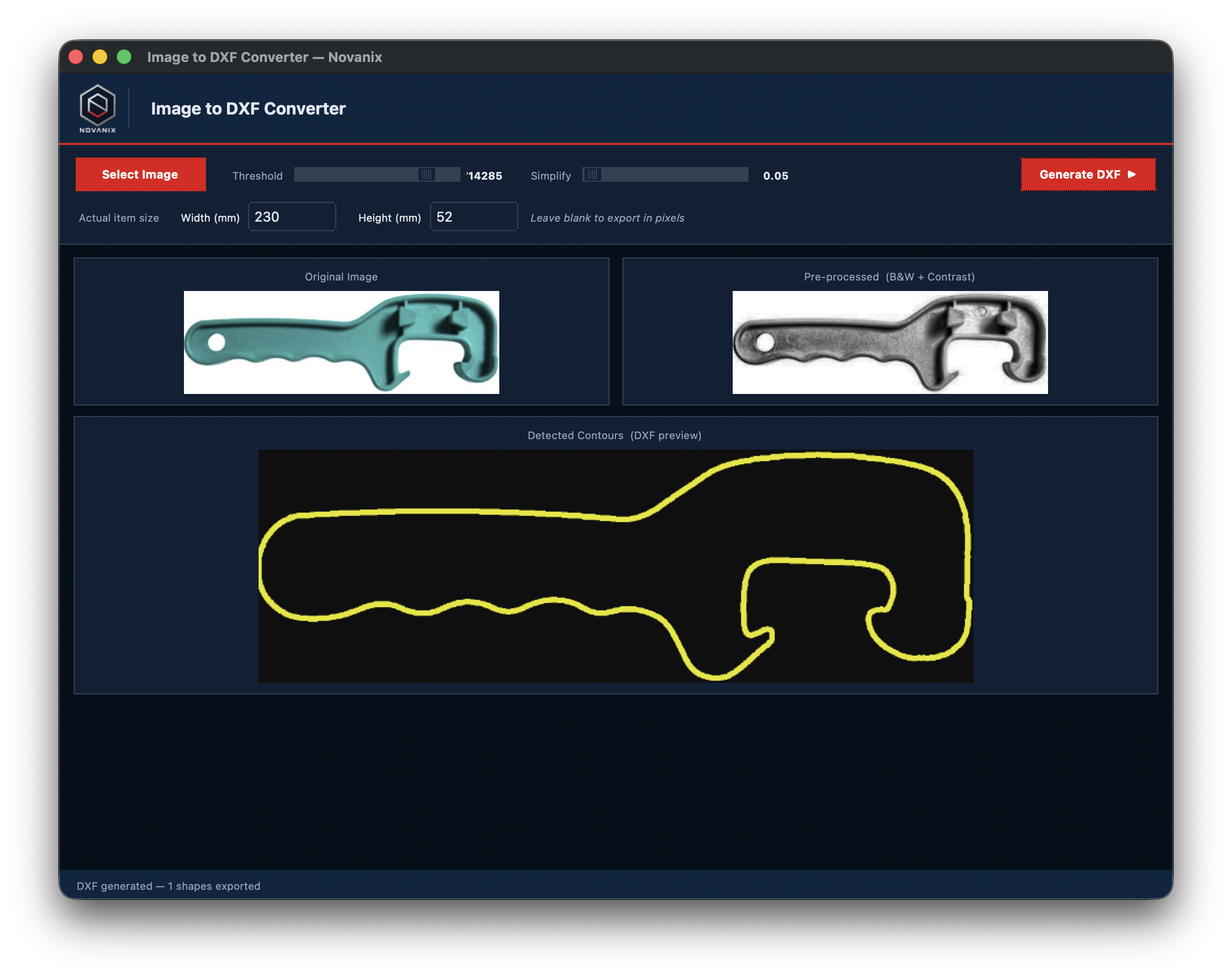 Image to DXF Converter screenshot